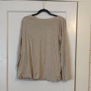 J. Jill Luxe Supima Light Tan Long Sleeve Tee